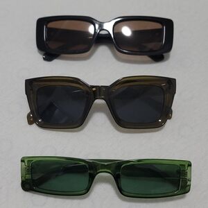 Trendy Rectangular Sunglasses Trio